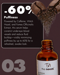 Caffeine Eye Serum – 30 ml, Caffeine+Hyaluronic Acid+Calming Plant Extracts | Dark Circles+Depuffing | Reduce Crow's Feet Eyes, Under Eye Bags, Wrinkles & Fine Lines | Deep Hydration | Brightening | Firming | Soothing+Refreshing Treatment for Tired Eyes.