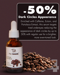 Caffeine Eye Serum – 30 ml, Caffeine+Hyaluronic Acid+Calming Plant Extracts | Dark Circles+Depuffing | Reduce Crow's Feet Eyes, Under Eye Bags, Wrinkles & Fine Lines | Deep Hydration | Brightening | Firming | Soothing+Refreshing Treatment for Tired Eyes.