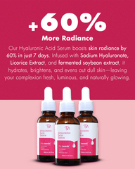Hyaluronic Acid Serum – 30ml with 1% Hyaluronic Acid+Peptides & Glycerin including Butylene Glycol, Multi-Depth Hydration Serum for Plumper+Smoother & Glass Skin, Brightening, Anti-Aging, 24-Hour Weightless Hydration+Collagen Boost for Dull Skin.