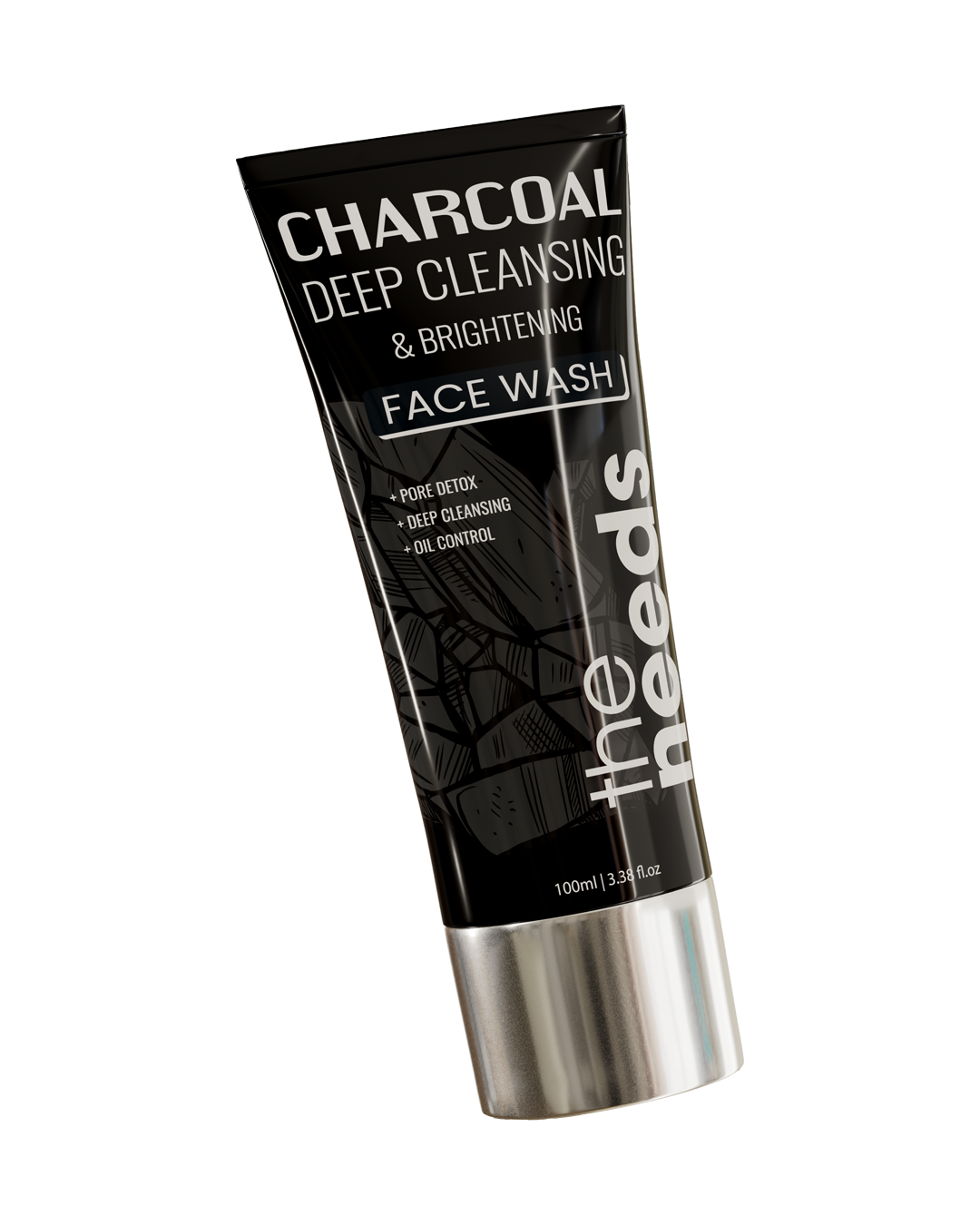 Charcoal Deep Cleansing Face Wash – 100ml | Activated Charcoal + Zinc PCA + Panthenol | Deep Cleansing Facial Wash For Oily & Congested Skin | Removes Excess Oil + Impurities | Helps Unclog Pores + Control Shine | Fresh & Bright-Looking Skin